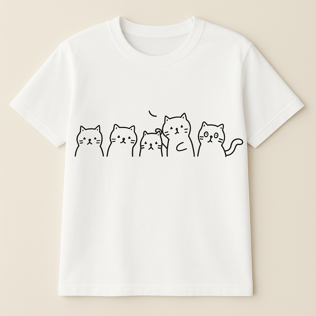 ゆる猫イラストTシャツ