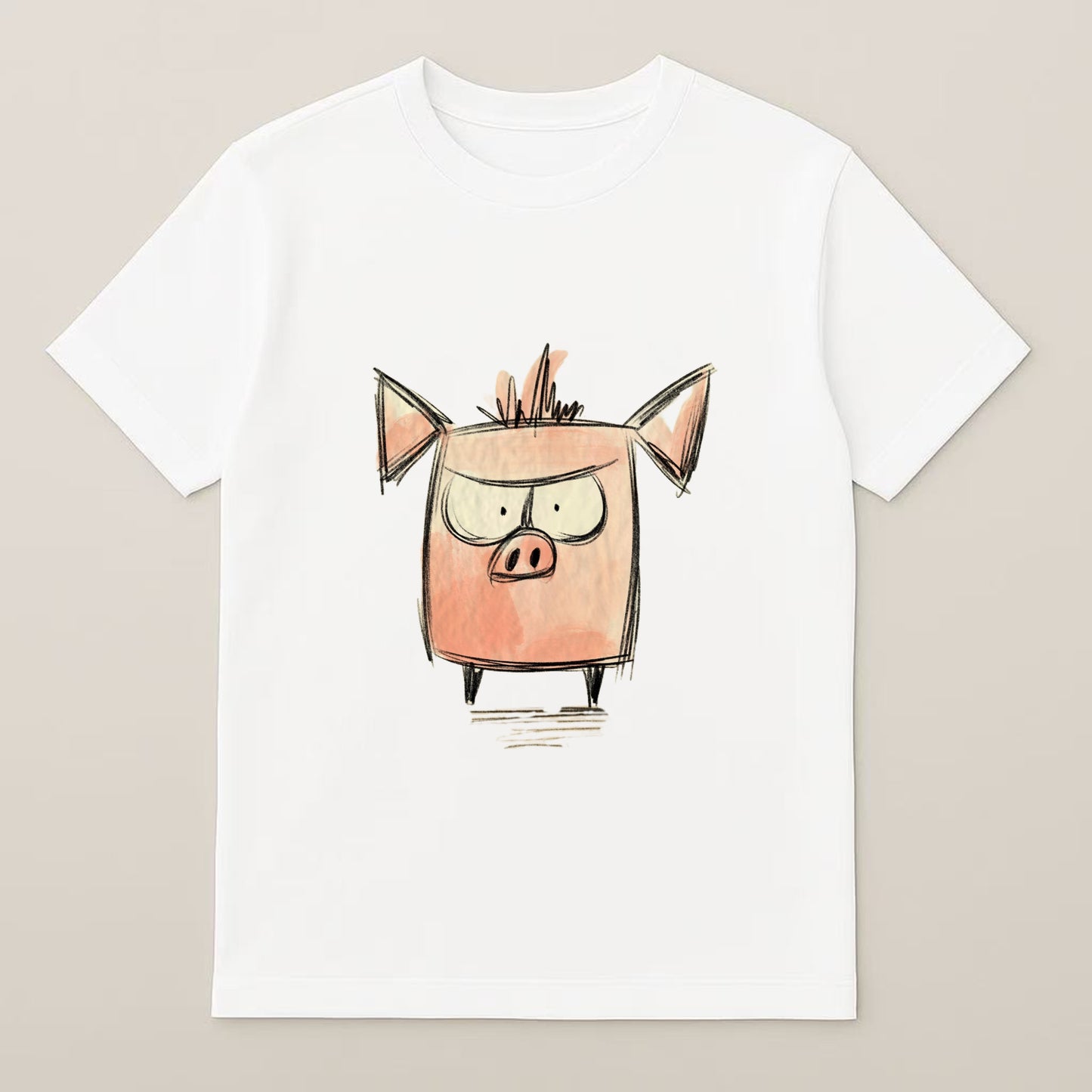 イラっとイノシシTシャツ – 怒ってるけどカワイイ!