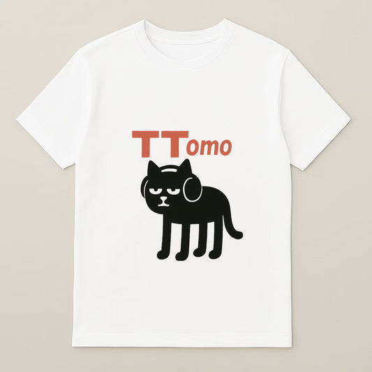 A黒ねこロゴTシャツ – 無表情でも伝わる系