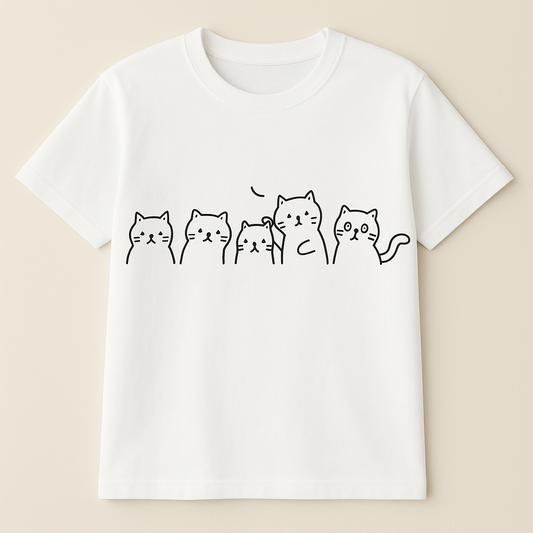 ゆる猫イラストTシャツ